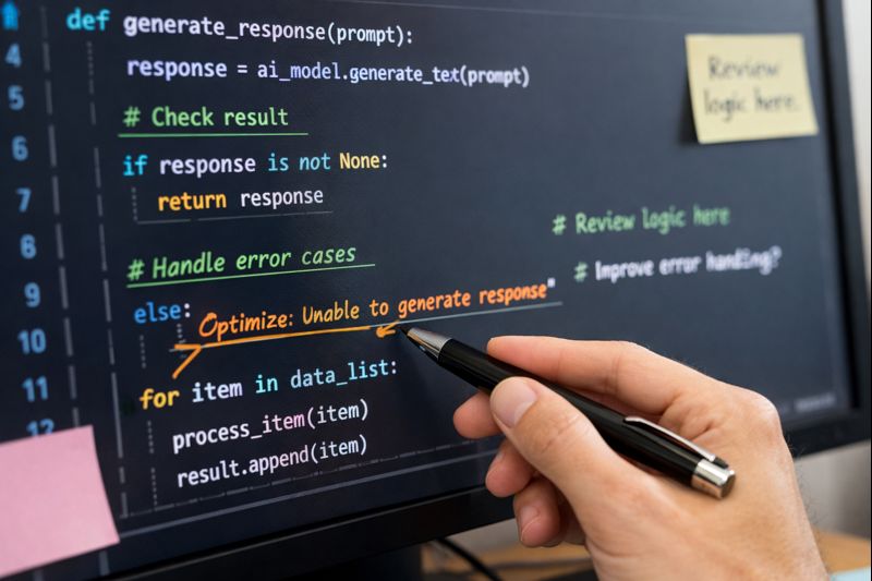 Immagine per illustrare l'interazione con l'AI nella scrittura di codice