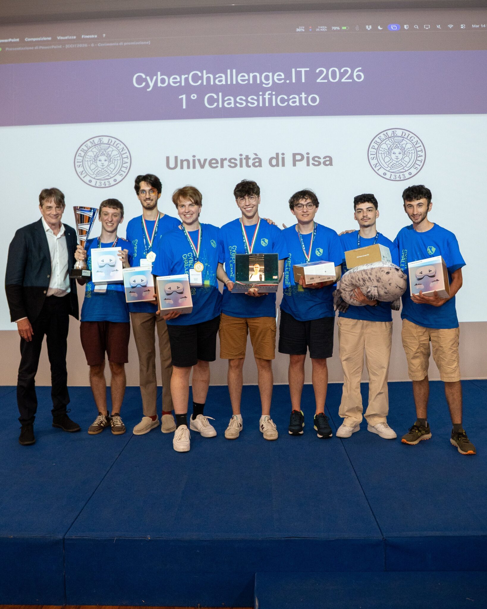 La squadra dell’Università di Pisa vincitrice di CyberChallenge.IT 2026.